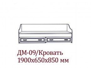 ДМ-09 Кровать (Без матраца 0,8*1,86 ) в Новой Ляле - novaya-lyalya.magazin-mebel74.ru | фото