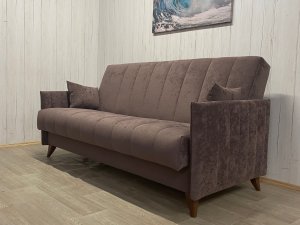 Диван Престиж-3 НПБ, велюр Sensey Dusty plum в Новой Ляле - novaya-lyalya.magazin-mebel74.ru | фото