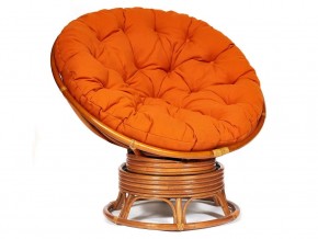 Кресло-качалка Papasan w 23/01 B с подушкой Cognac, ткань Оранжевый в Новой Ляле - novaya-lyalya.magazin-mebel74.ru | фото