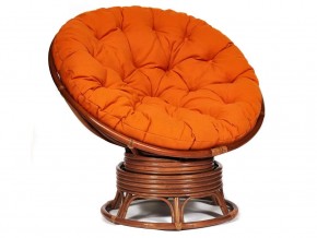 Кресло-качалка Papasan w 23/01 B с подушкой Pecan, ткань Оранжевый в Новой Ляле - novaya-lyalya.magazin-mebel74.ru | фото