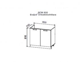 Шкаф нижний ДСМ800 под мойку в Новой Ляле - novaya-lyalya.magazin-mebel74.ru | фото